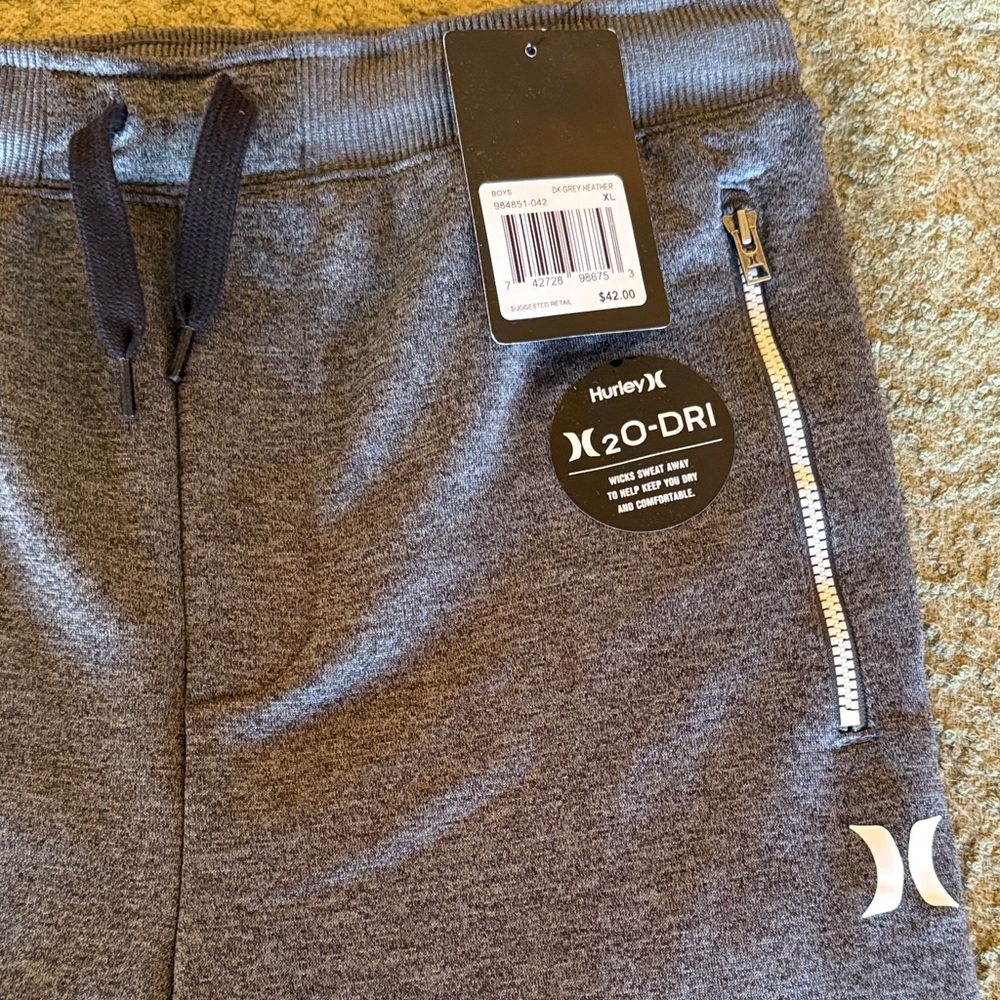 NWT Hurley Gray 2.0-Dri Performance Sweatpants